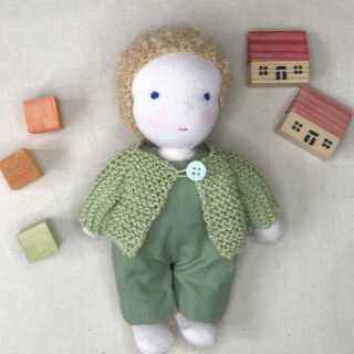 green Waldorf inspired doll